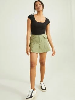 Anne Ribbed Square Neck Bodysuit -Pippa Shop 001926 TDSK1909 SS 23 BLACK 02