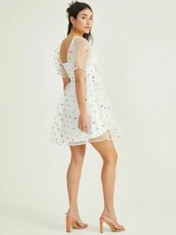 Macy Puff Sleeve Floral Dress -Pippa Shop 001950 BD5090 S23 IVORY 02