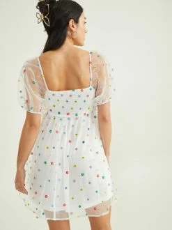 Macy Puff Sleeve Floral Dress -Pippa Shop 001950 BD5090 S23 IVORY 03