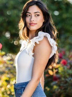 Bonnie Ruffle Sleeve Bodysuit -Pippa Shop 001950 BT3068 ATS WHITE 09