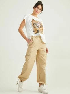 Tiger Raw Hem Graphic Tee