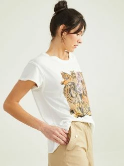 Tiger Raw Hem Graphic Tee -Pippa Shop 001985 ET0919 IVORY 02
