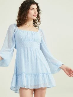 Ellen Clipdot Dress 6 Ellen Clipdot Dress -Pippa Shop 002044 D51464 BABY BLUE 02
