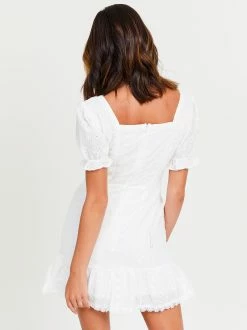 Jaelyn Puff Sleeve Dress -Pippa Shop 003027 D2348 WHITE 03