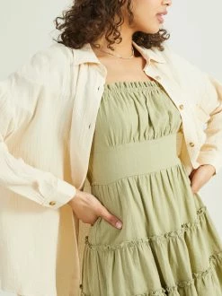 Mary Gauze Button Up Top