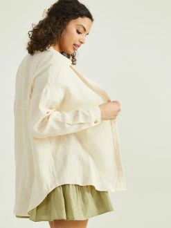 Mary Gauze Button Up Top -Pippa Shop 003038 IBT28201AS NATURAL 03