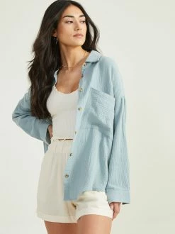 Mary Gauze Button Up Top