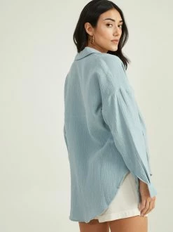 Mary Gauze Button Up Top -Pippa Shop 003038 IBT28201AS SAGE 03
