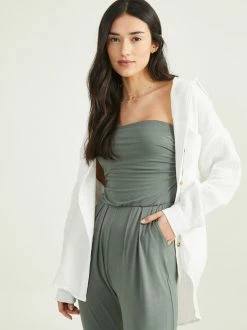 Mary Gauze Button Up Top -Pippa Shop 003038 IBT28201AS WHITE 02