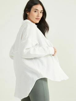 Mary Gauze Button Up Top -Pippa Shop 003038 IBT28201AS WHITE 03