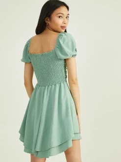 Edwina Puff Sleeve Dress -Pippa Shop 003066 BMD10113 SAGE 02