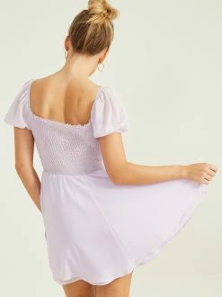 Mavis Puff Sleeve Dress -Pippa Shop 003066 BMD10114 LILAC 02